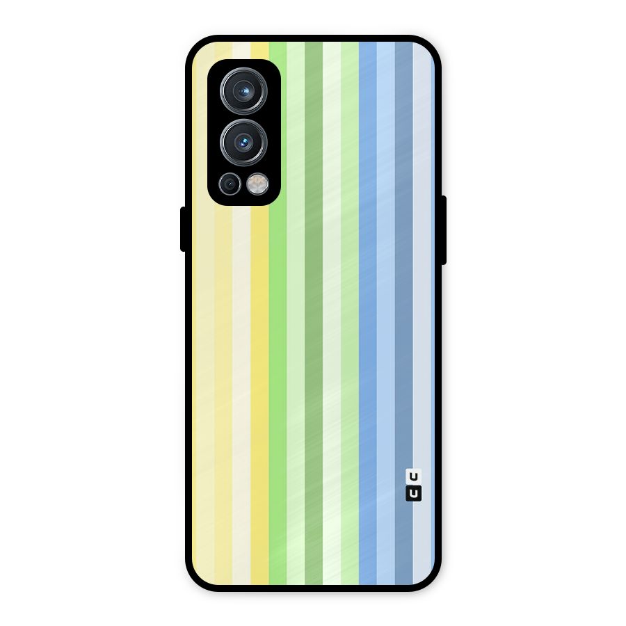 Minimal Pastel Shades Stripes Metal Back Case for OnePlus Nord 2 5G