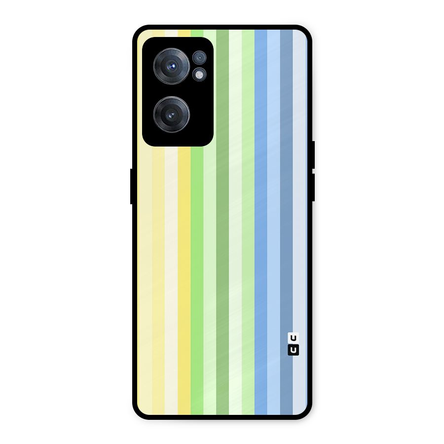 Minimal Pastel Shades Stripes Metal Back Case for OnePlus Nord CE 2 5G