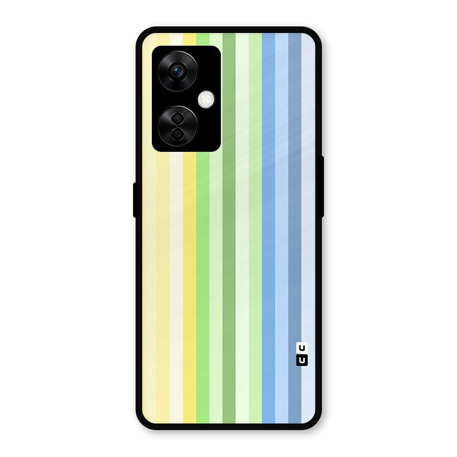 Minimal Pastel Shades Stripes Metal Back Case for OnePlus Nord CE 3 Lite