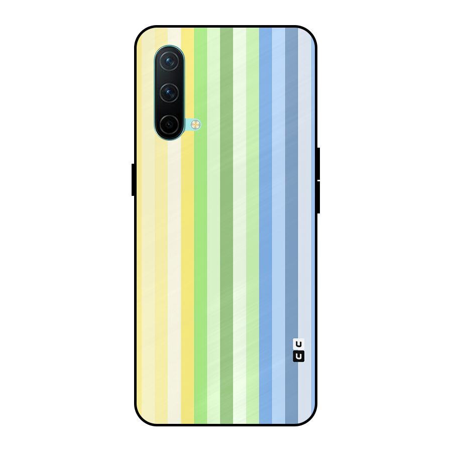 Minimal Pastel Shades Stripes Metal Back Case for OnePlus Nord CE 5G