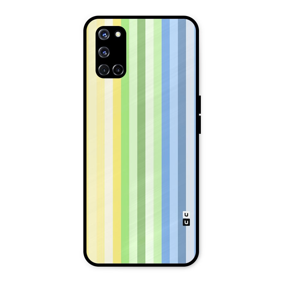 Minimal Pastel Shades Stripes Metal Back Case for Oppo A52