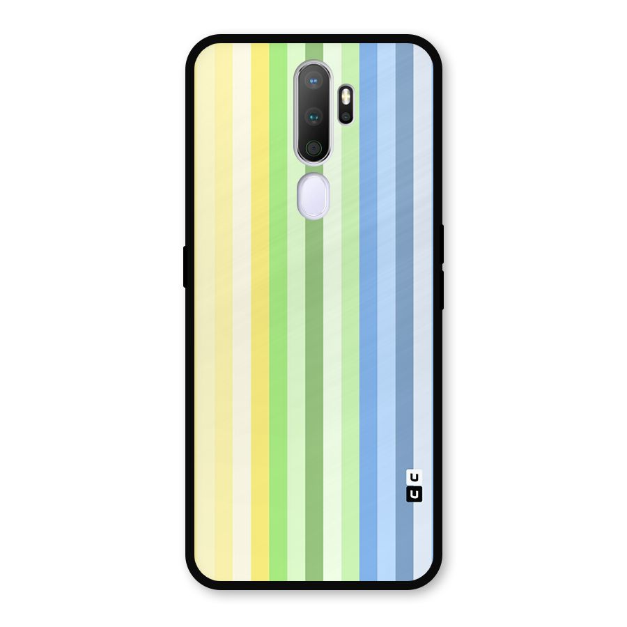 Minimal Pastel Shades Stripes Metal Back Case for Oppo A5 (2020)
