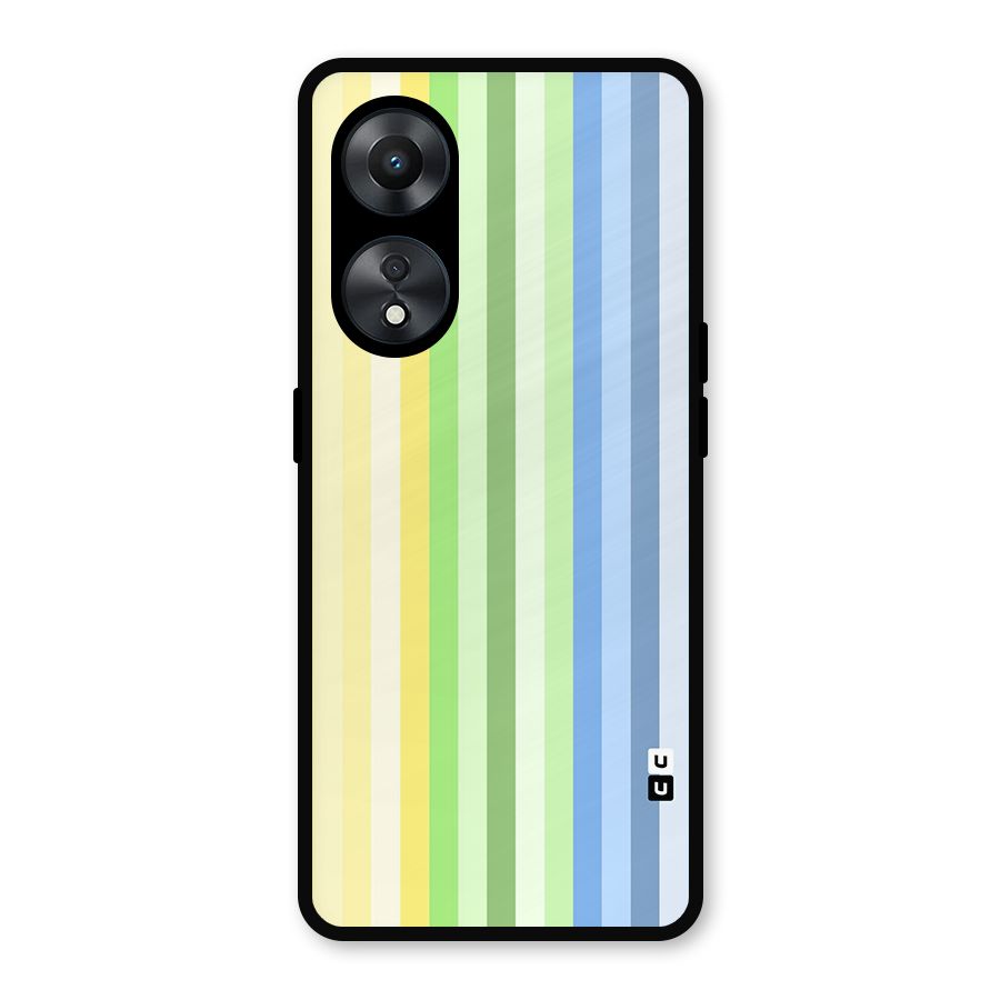 Minimal Pastel Shades Stripes Metal Back Case for Oppo A78
