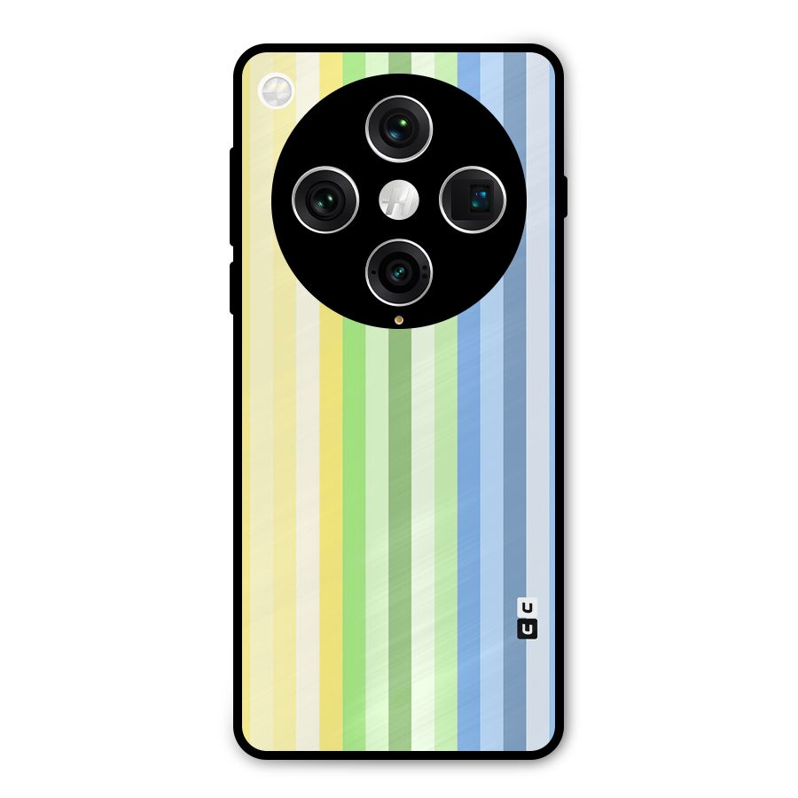 Minimal Pastel Shades Stripes Metal Back Case for Oppo Find X8 Pro