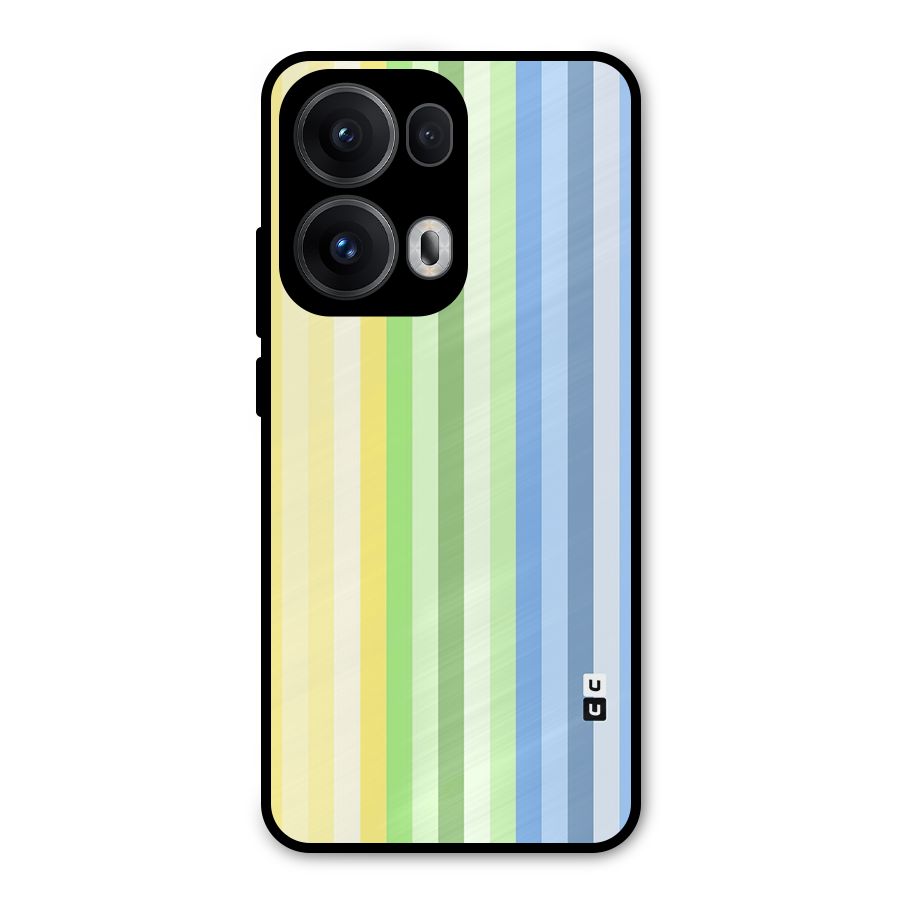 Minimal Pastel Shades Stripes Metal Back Case for Oppo Reno13 Pro