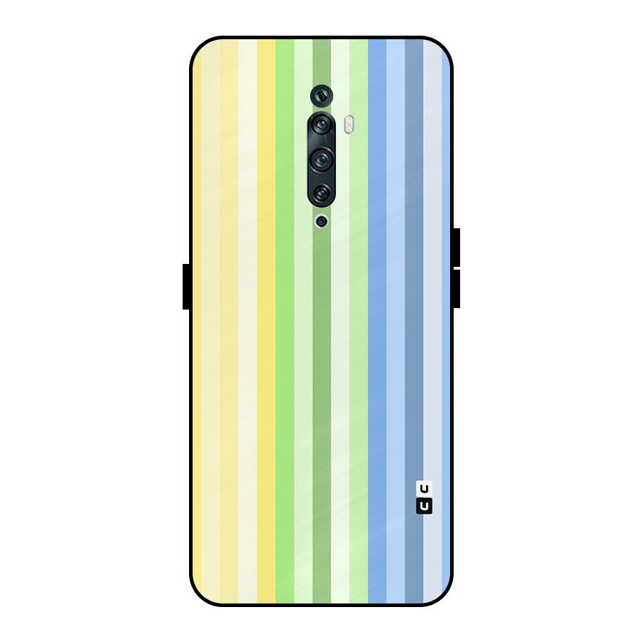 Minimal Pastel Shades Stripes Metal Back Case for Oppo Reno2 F