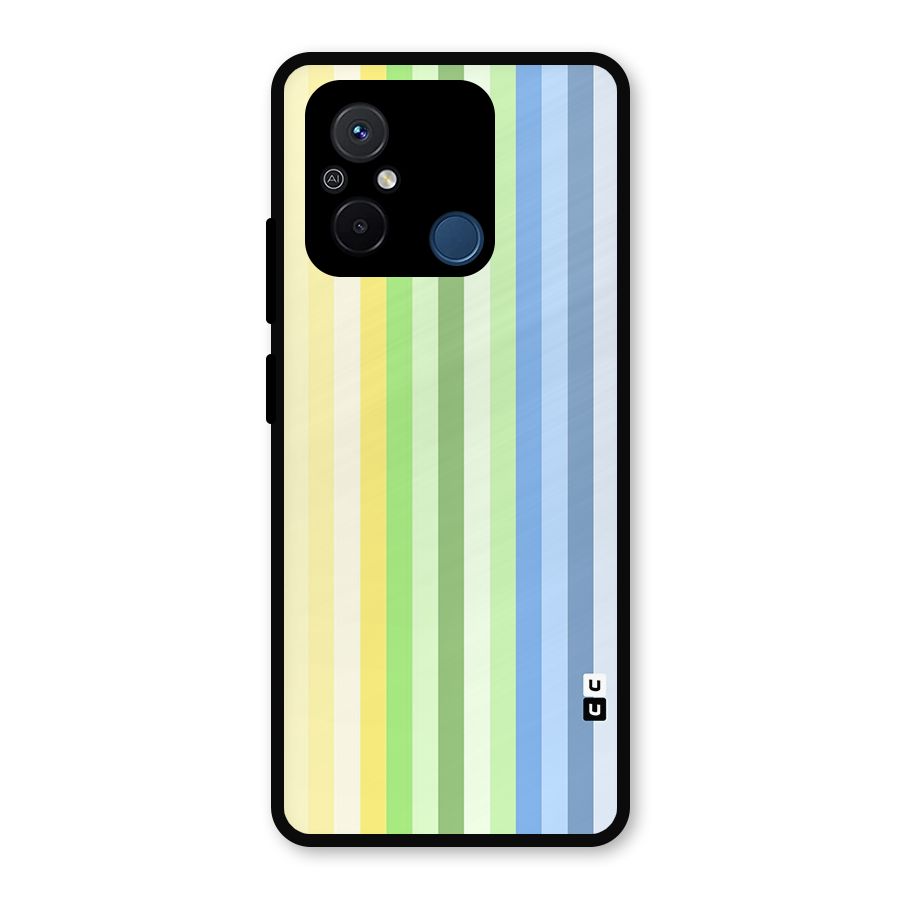 Minimal Pastel Shades Stripes Metal Back Case for Poco C55