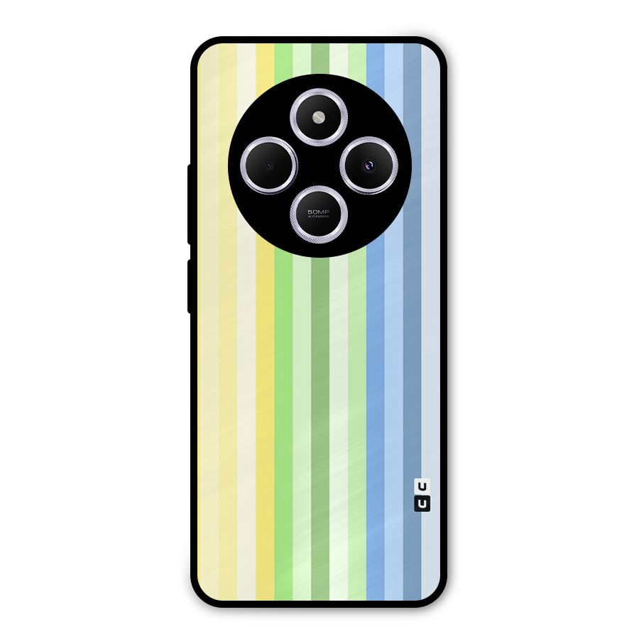 Minimal Pastel Shades Stripes Metal Back Case for Poco C75 5G