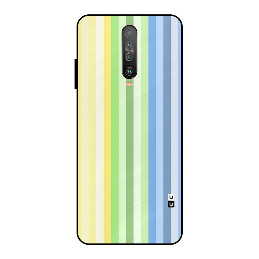 Minimal Pastel Shades Stripes Metal Back Case for Poco X2