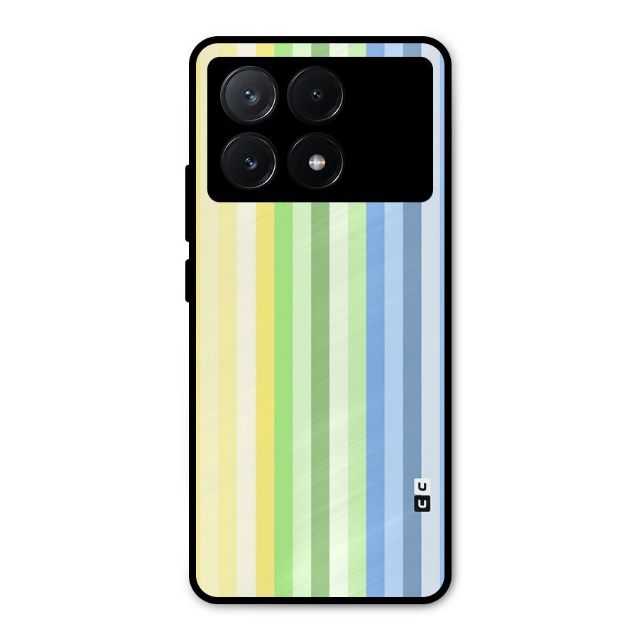 Minimal Pastel Shades Stripes Metal Back Case for Poco X6 Pro