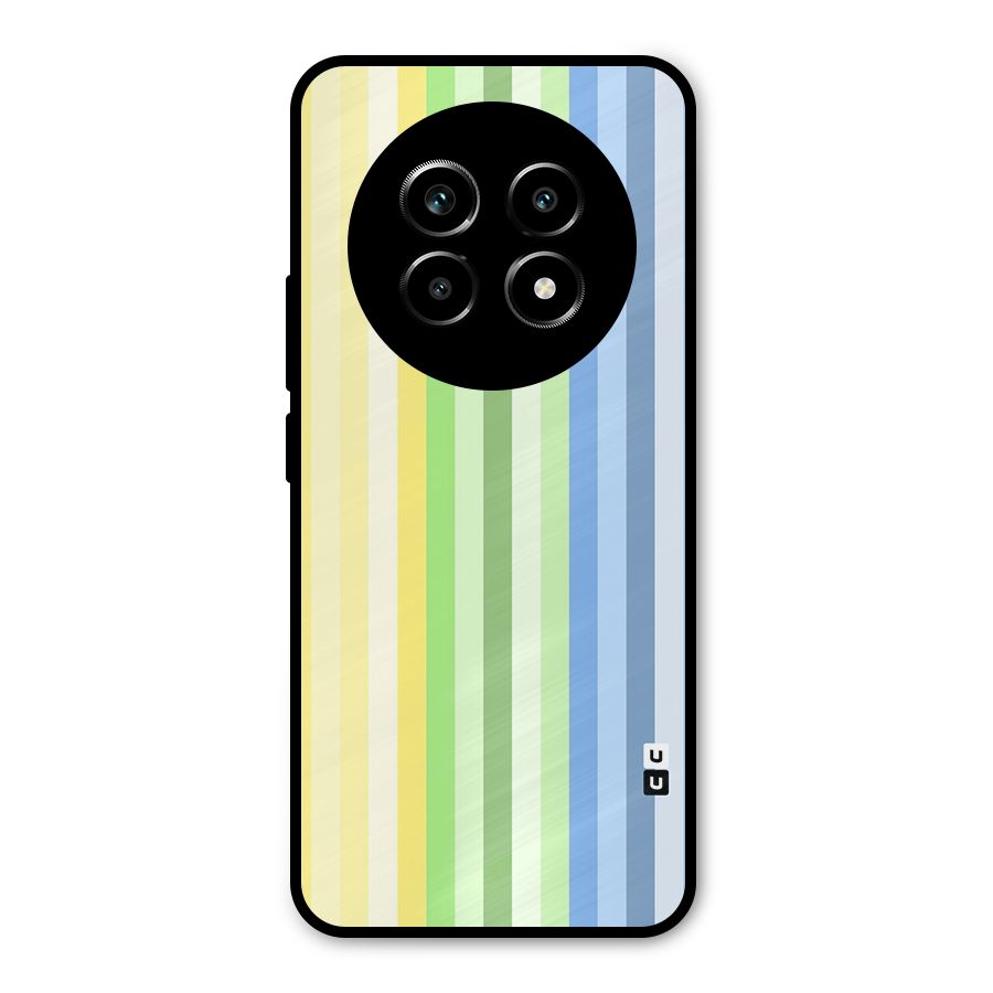 Minimal Pastel Shades Stripes Metal Back Case for Realme 13 Pro