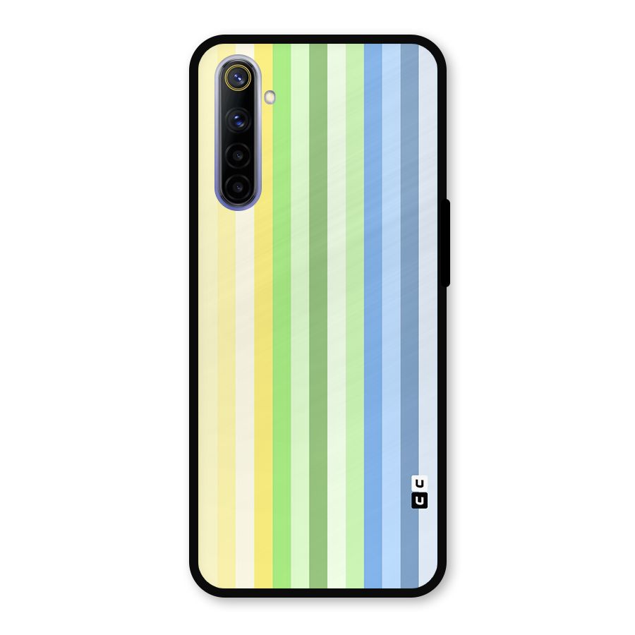 Minimal Pastel Shades Stripes Metal Back Case for Realme 6i