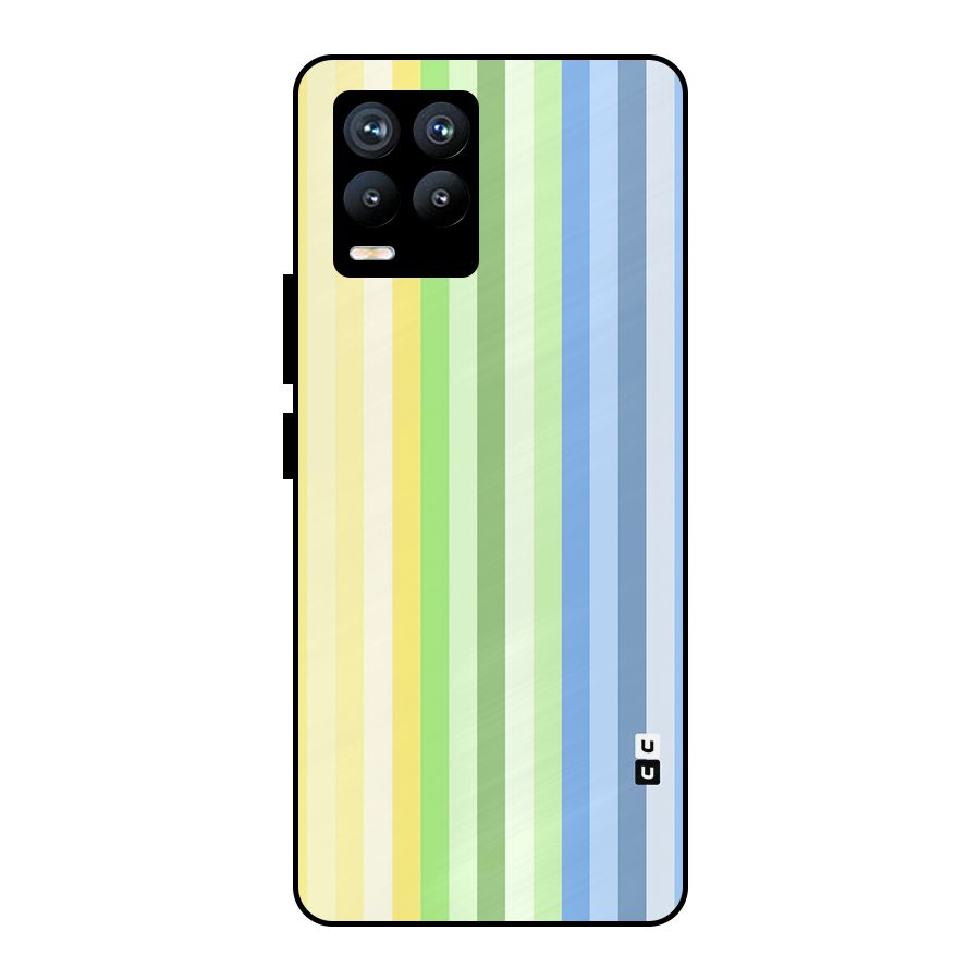 Minimal Pastel Shades Stripes Metal Back Case for Realme 8 Pro