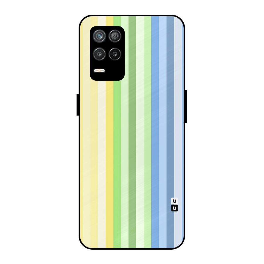 Minimal Pastel Shades Stripes Metal Back Case for Realme 8s 5G