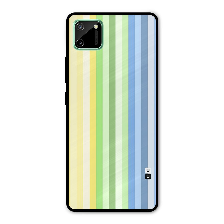 Minimal Pastel Shades Stripes Metal Back Case for Realme C11