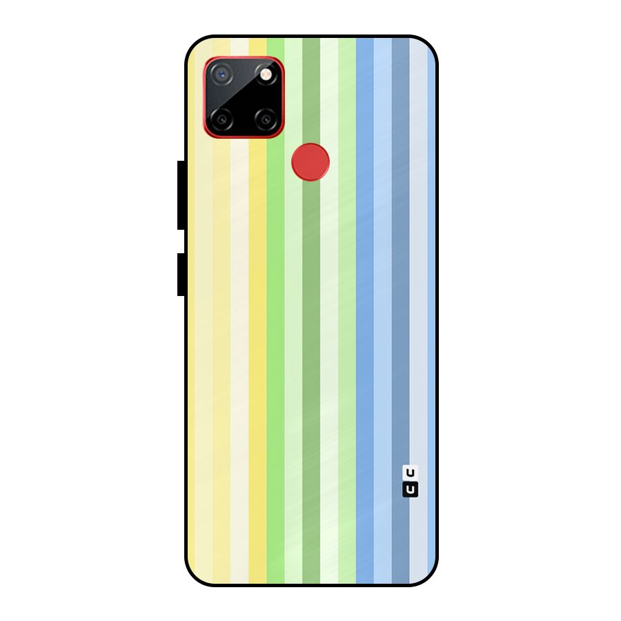 Minimal Pastel Shades Stripes Metal Back Case for Realme C12