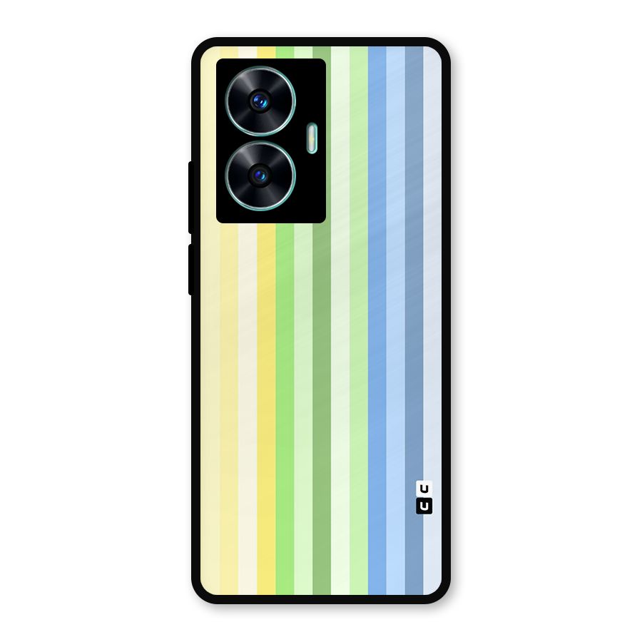 Minimal Pastel Shades Stripes Metal Back Case for Realme C55