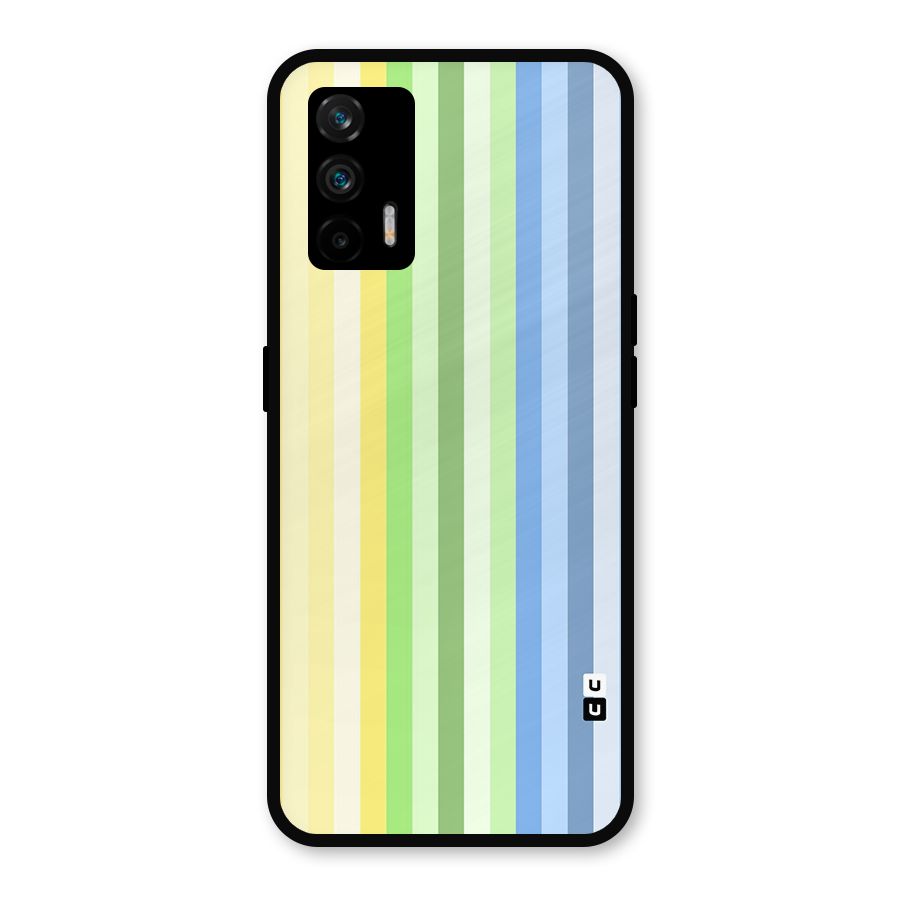 Minimal Pastel Shades Stripes Metal Back Case for Realme GT 5G