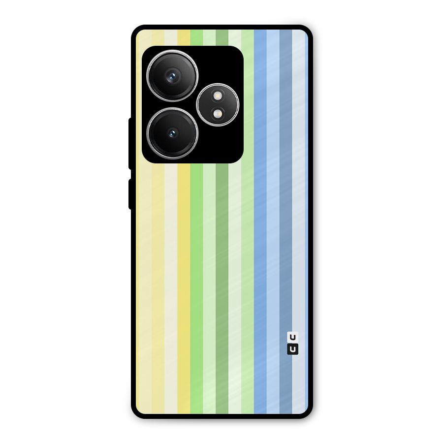 Minimal Pastel Shades Stripes Metal Back Case for Realme GT 6T