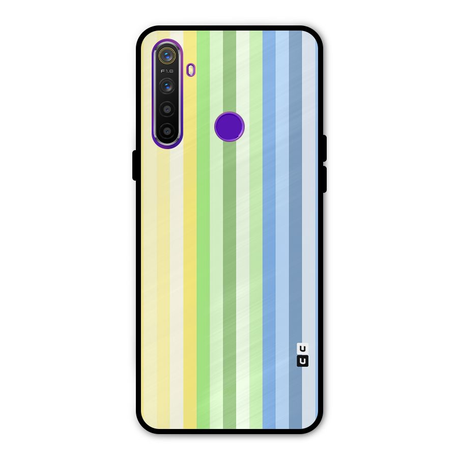 Minimal Pastel Shades Stripes Metal Back Case for Realme Narzo 10