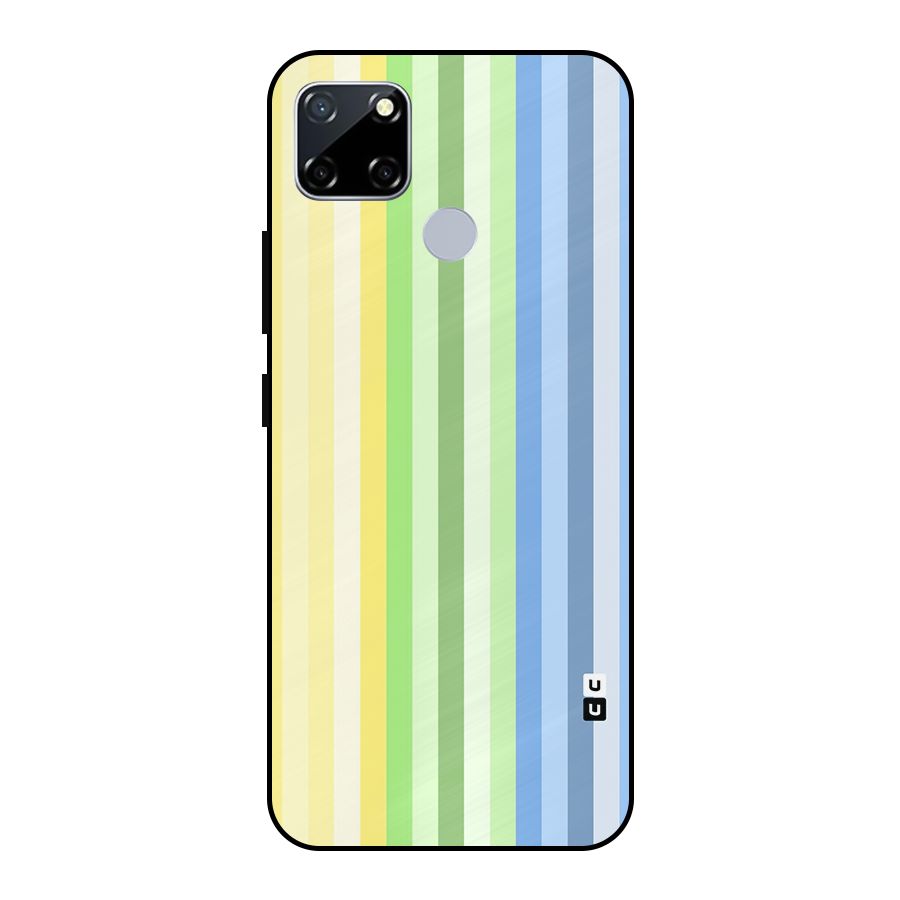 Minimal Pastel Shades Stripes Metal Back Case for Realme Narzo 30A
