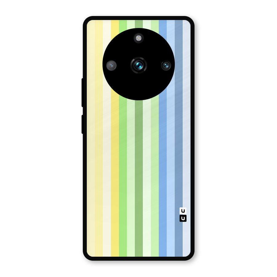 Minimal Pastel Shades Stripes Metal Back Case for Realme Narzo 60 Pro