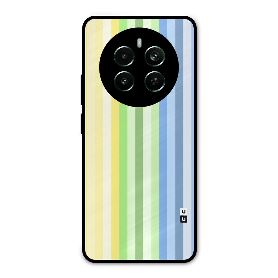 Minimal Pastel Shades Stripes Metal Back Case for Realme Narzo 70 Pro