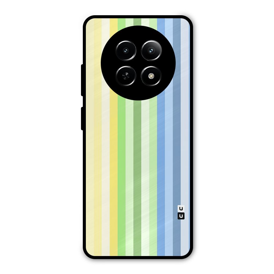 Minimal Pastel Shades Stripes Metal Back Case for Realme Narzo 70x 5G
