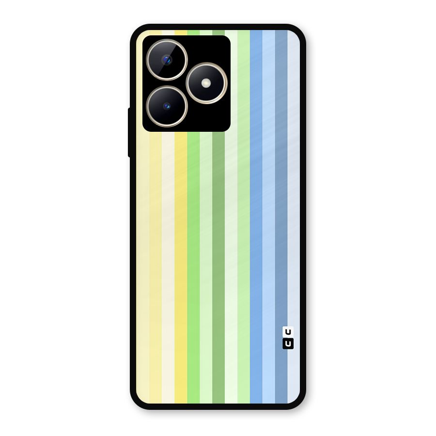 Minimal Pastel Shades Stripes Metal Back Case for Realme Narzo N53