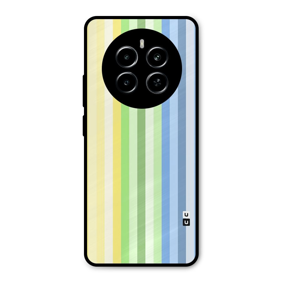 Minimal Pastel Shades Stripes Metal Back Case for Realme P1