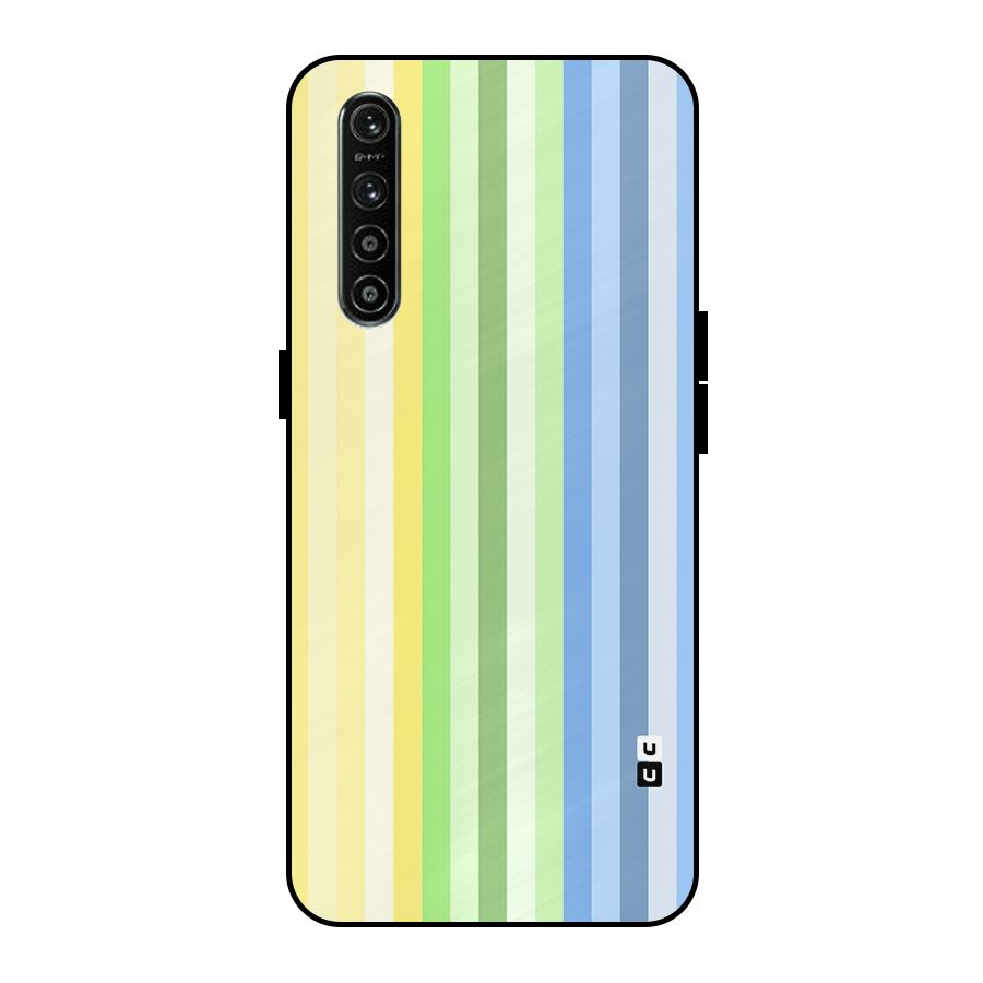 Minimal Pastel Shades Stripes Metal Back Case for Realme XT