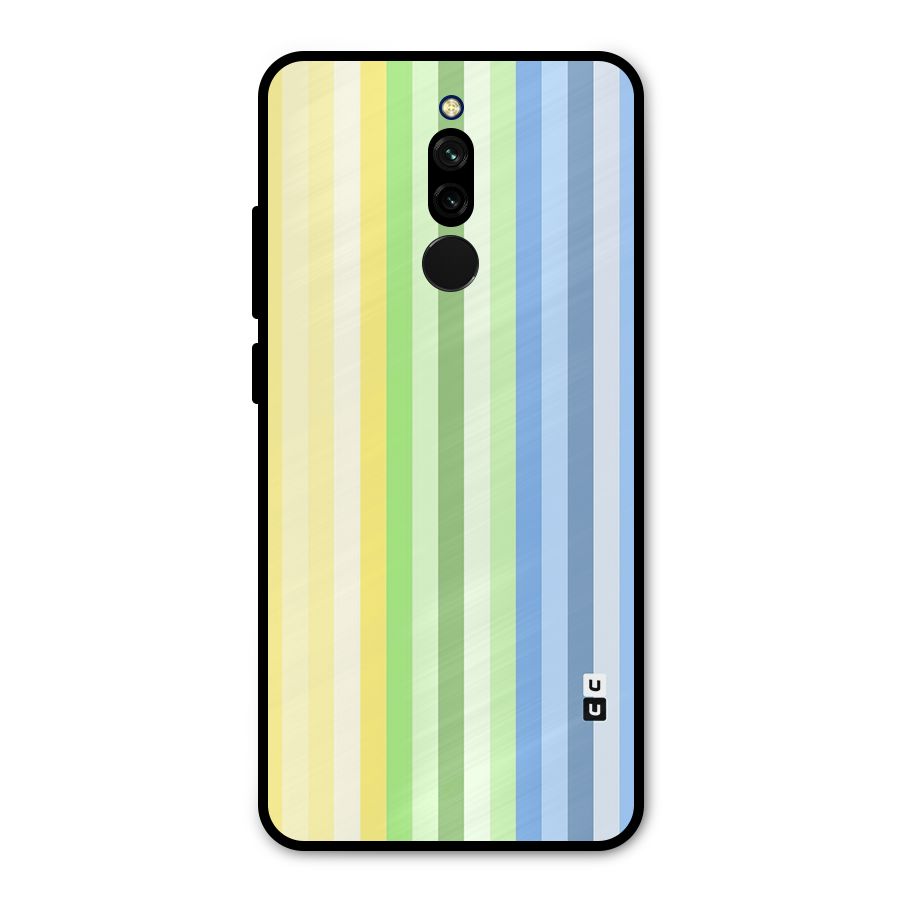 Minimal Pastel Shades Stripes Metal Back Case for Redmi 8