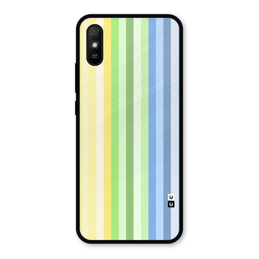 Minimal Pastel Shades Stripes Metal Back Case for Redmi 9i