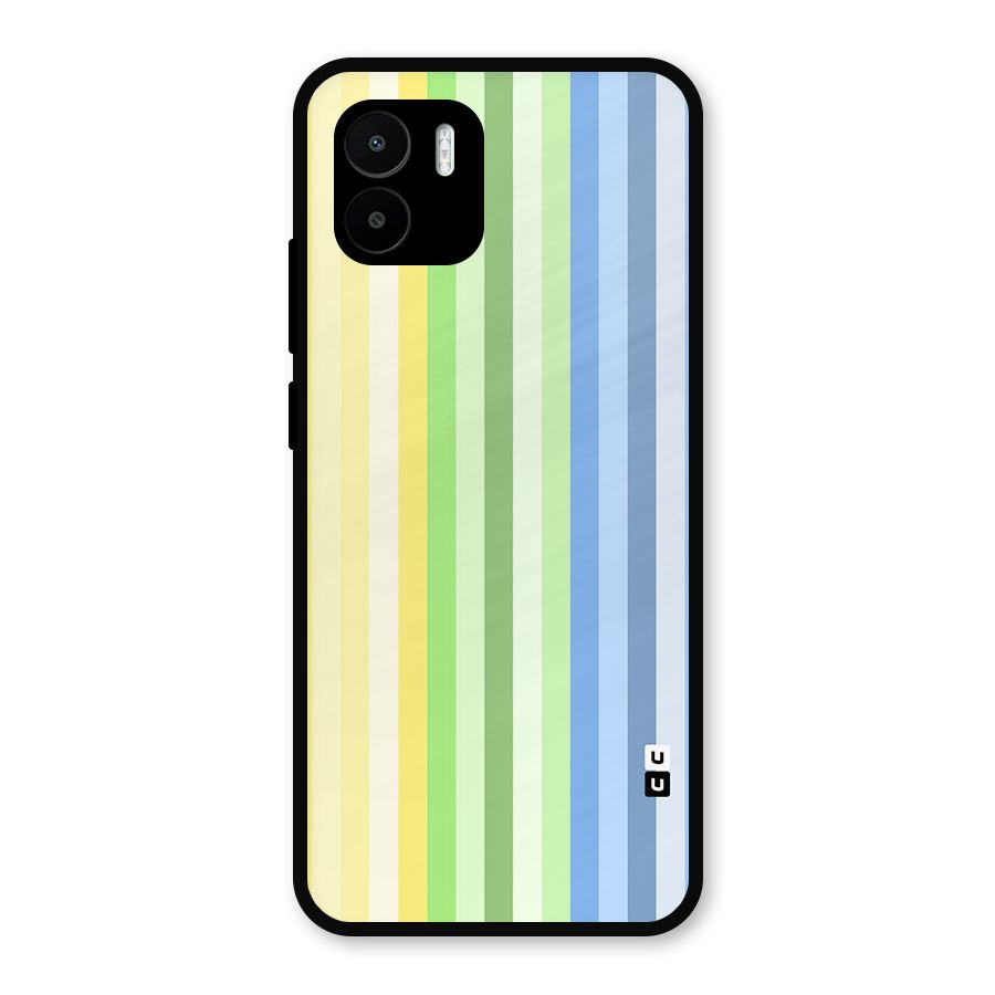Minimal Pastel Shades Stripes Metal Back Case for Redmi A2