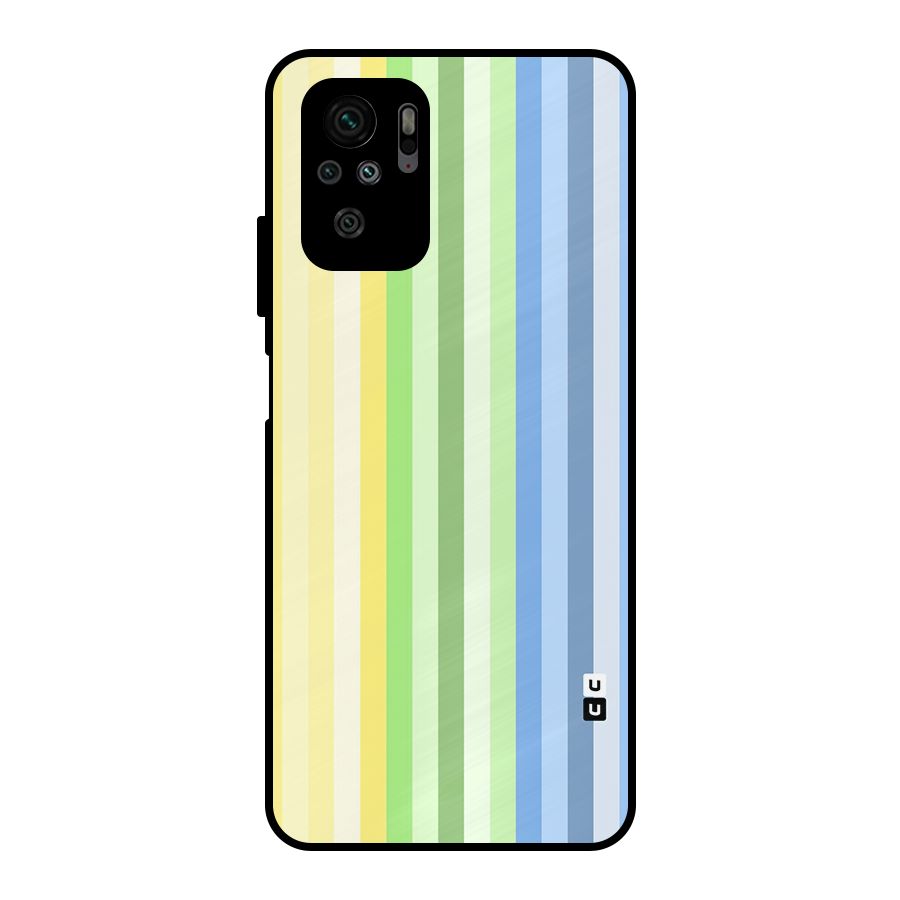 Minimal Pastel Shades Stripes Metal Back Case for Redmi Note 10S