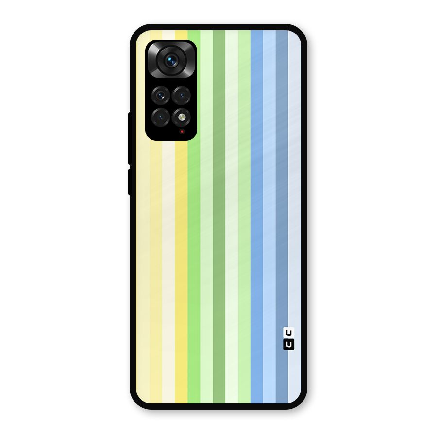 Minimal Pastel Shades Stripes Metal Back Case for Redmi Note 11
