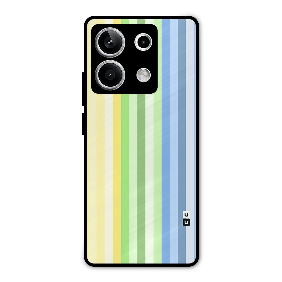 Minimal Pastel Shades Stripes Metal Back Case for Redmi Note 13 5G