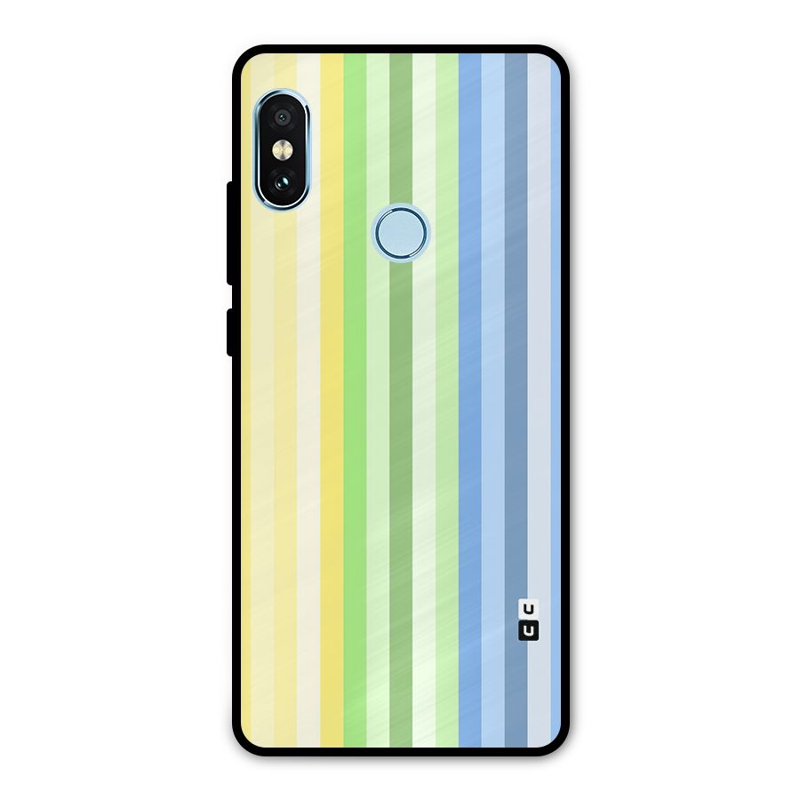 Minimal Pastel Shades Stripes Metal Back Case for Redmi Note 5 Pro