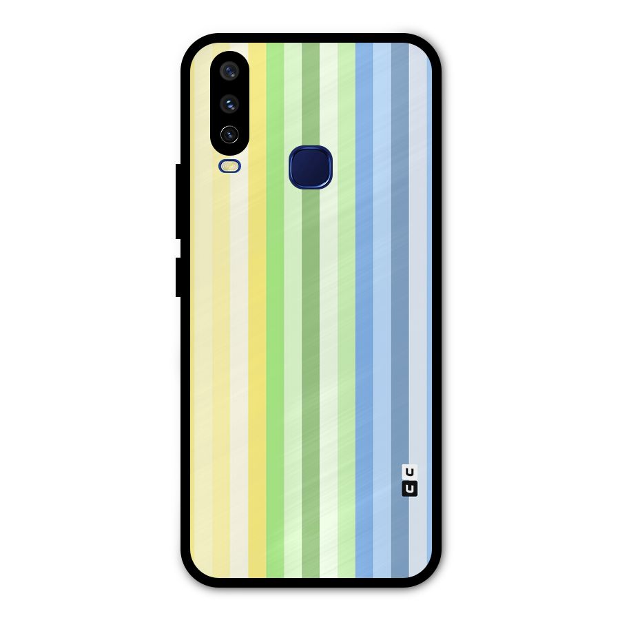 Minimal Pastel Shades Stripes Metal Back Case for Vivo V17