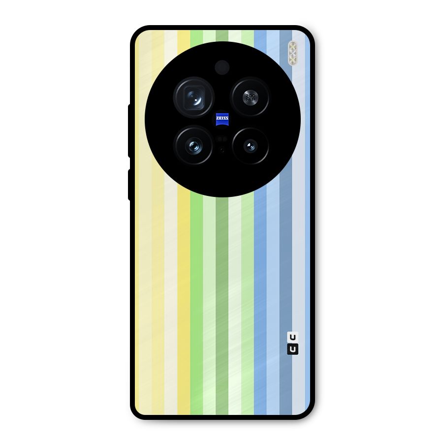 Minimal Pastel Shades Stripes Metal Back Case for Vivo X200 Pro