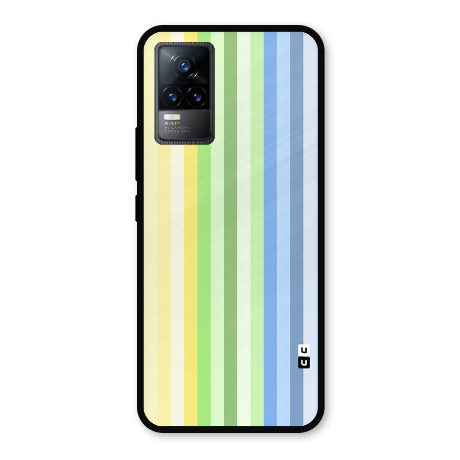 Minimal Pastel Shades Stripes Metal Back Case for Vivo Y73