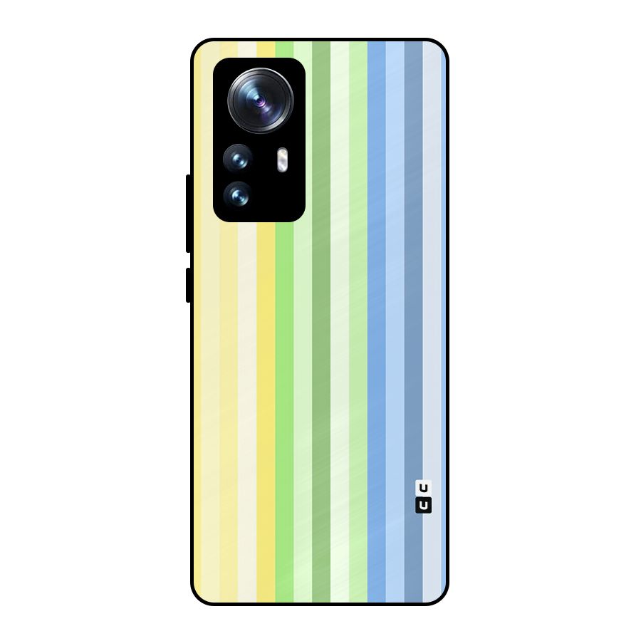 Minimal Pastel Shades Stripes Metal Back Case for Xiaomi 12 Pro