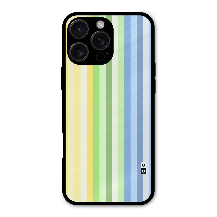 Minimal Pastel Shades Stripes Metal Back Case for iPhone 16 Pro Max