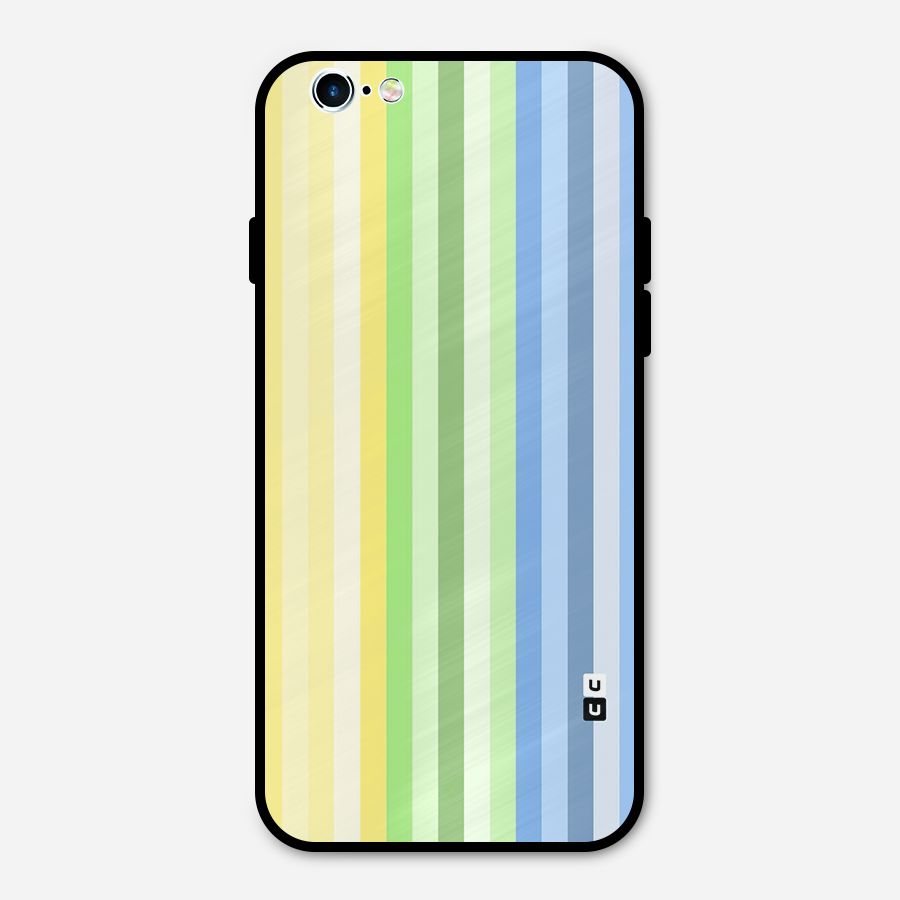 Minimal Pastel Shades Stripes Metal Back Case for iPhone 6 6s