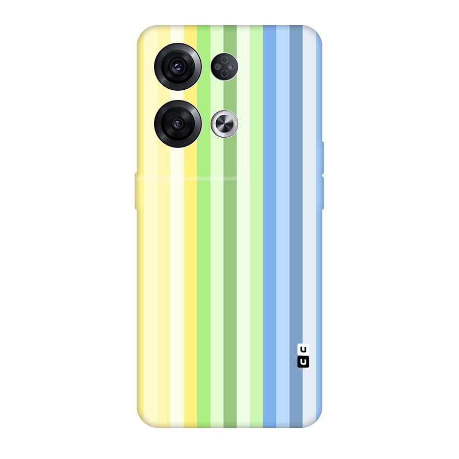 Minimal Pastel Shades Stripes Original Polycarbonate Back Case for Oppo Reno8 Pro 5G