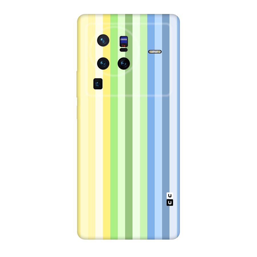 Minimal Pastel Shades Stripes Original Polycarbonate Back Case for Vivo X80
