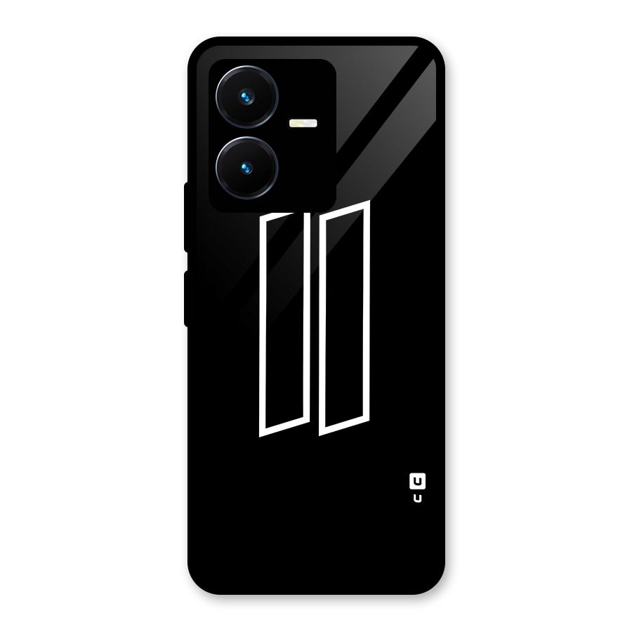 Minimal Slant Rectangles Glass Back Case for Vivo Y22s