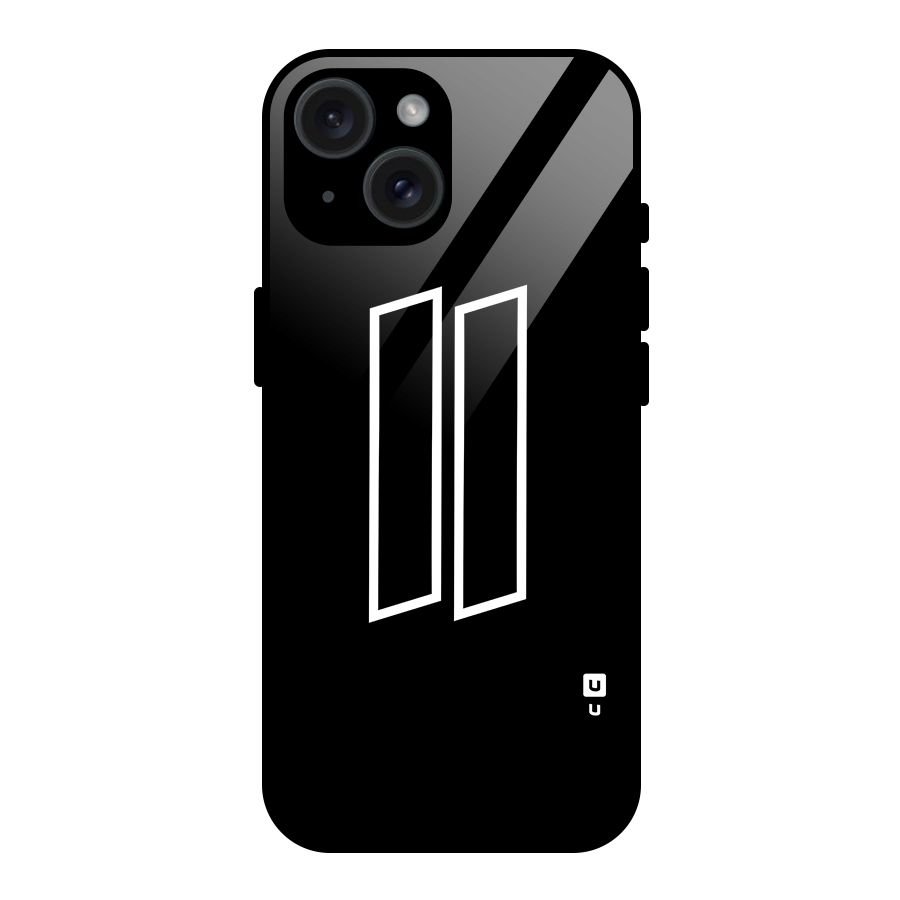 Minimal Slant Rectangles Glass Back Case for iPhone 15