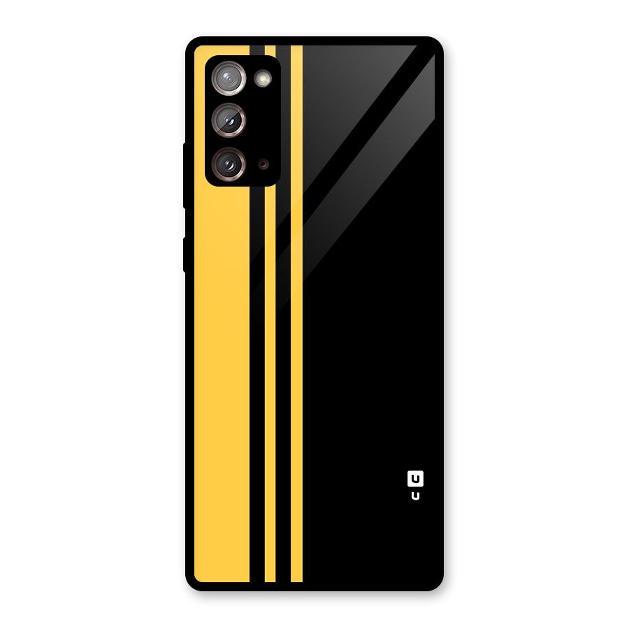 Minimal Yellow and Black Design Glass Back Case for Galaxy Note 20