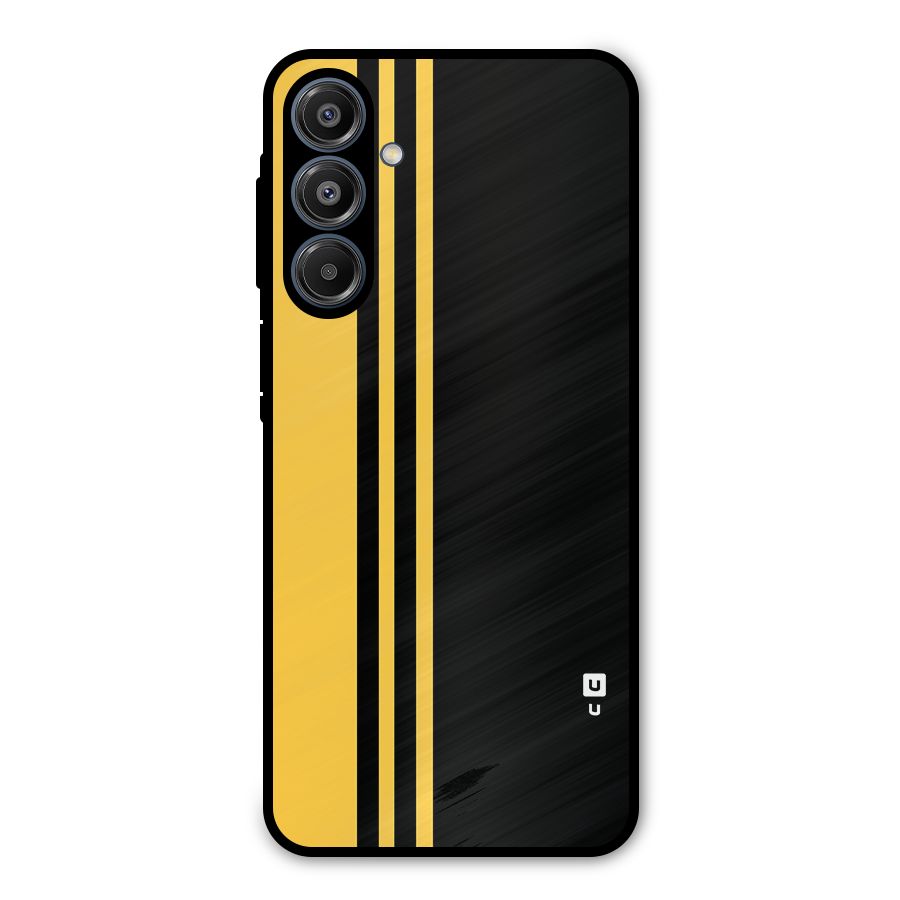 Minimal Yellow and Black Design Metal Back Case for Galaxy A16 5G
